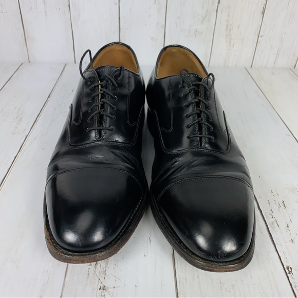 Johnston & Murphy Optima Men's Size 9.5 Black Cap Toe Dress Oxfords USA - Picture 4 of 10